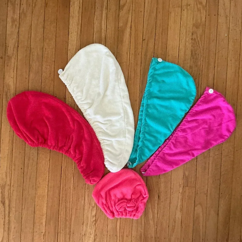 VGUC Lot of 5 Colorful Terry Hair Towels